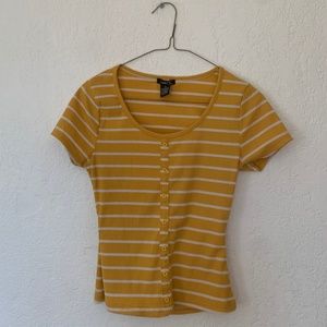 Buttoned Yellow and White Stripped Shirt